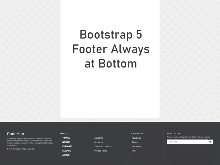 bootstrap 5 footer always at bottom