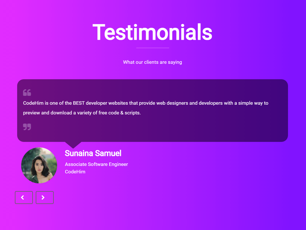 Bootstrap 5 Testimonial Carousel CodeHim