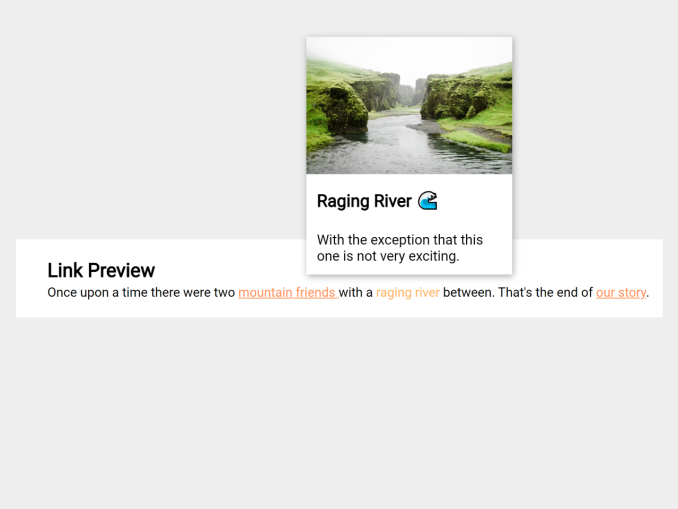 link style hover javascript